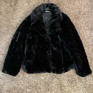 Joujou ladies black faux fur jacket